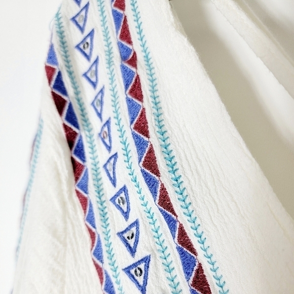 Shyanne 100% Cotton Embroidered Long Sleeves Women's Blouse Size S - Picture 4 of 9